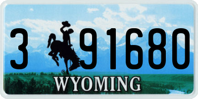 WY license plate 391680