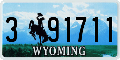 WY license plate 391711