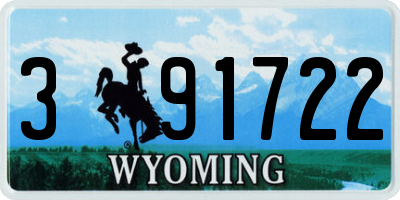 WY license plate 391722