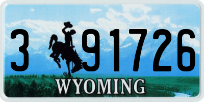 WY license plate 391726