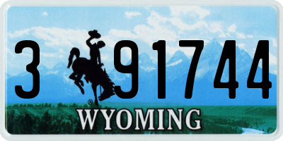 WY license plate 391744