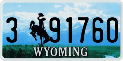 WY license plate 391760