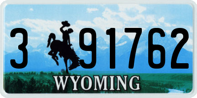 WY license plate 391762