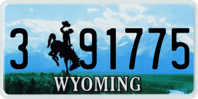 WY license plate 391775