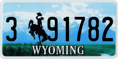 WY license plate 391782