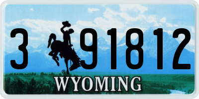WY license plate 391812