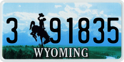 WY license plate 391835