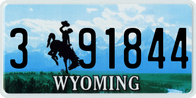 WY license plate 391844