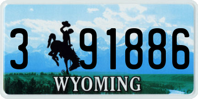 WY license plate 391886