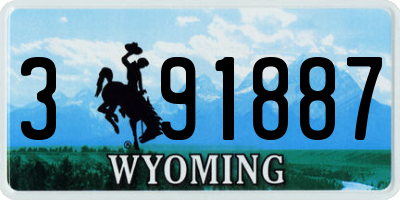 WY license plate 391887