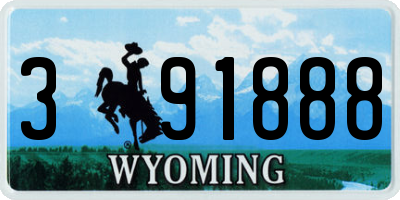 WY license plate 391888