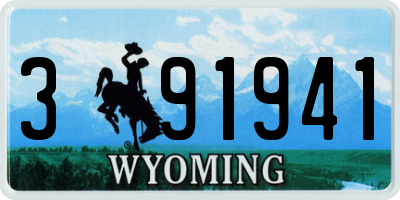 WY license plate 391941