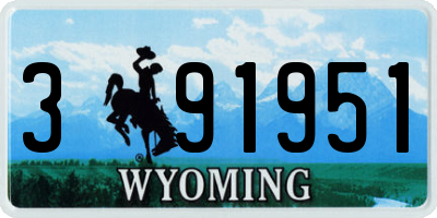 WY license plate 391951