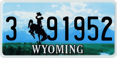 WY license plate 391952