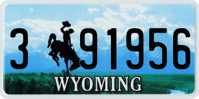 WY license plate 391956