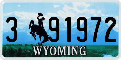 WY license plate 391972