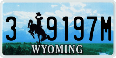 WY license plate 39197M
