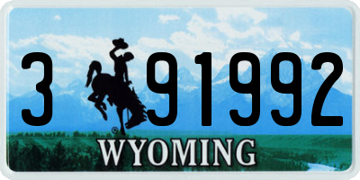 WY license plate 391992