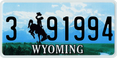 WY license plate 391994