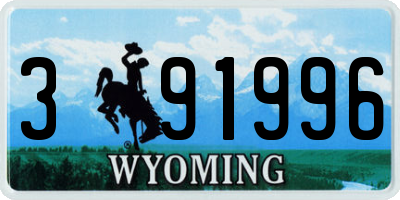 WY license plate 391996
