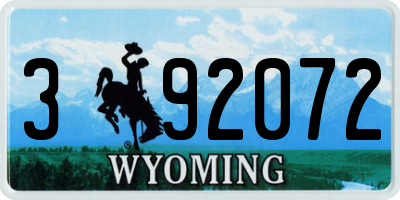 WY license plate 392072
