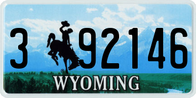 WY license plate 392146