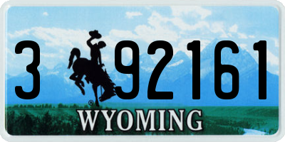 WY license plate 392161