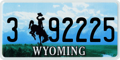 WY license plate 392225