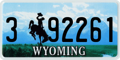 WY license plate 392261