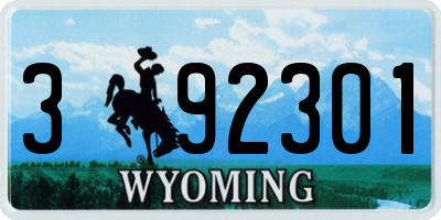 WY license plate 392301