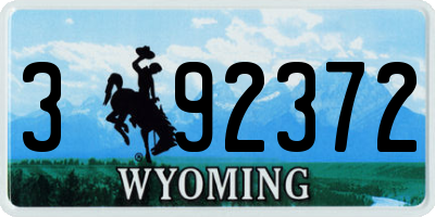 WY license plate 392372