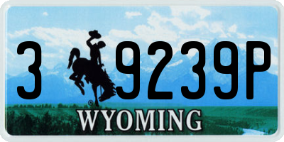 WY license plate 39239P