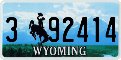 WY license plate 392414