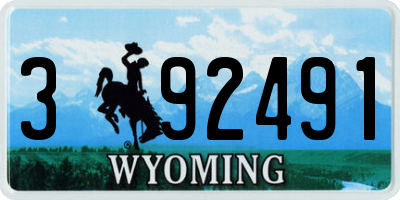 WY license plate 392491