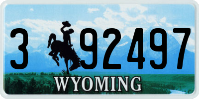 WY license plate 392497