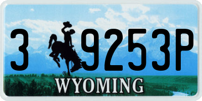 WY license plate 39253P