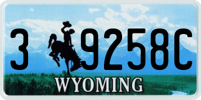 WY license plate 39258C