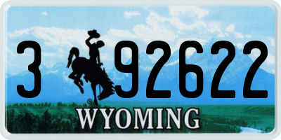 WY license plate 392622