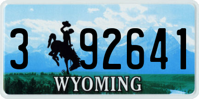 WY license plate 392641