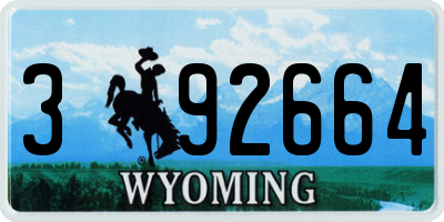 WY license plate 392664