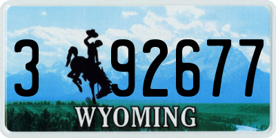 WY license plate 392677