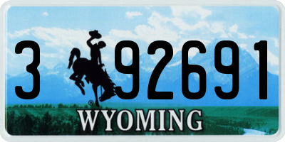WY license plate 392691