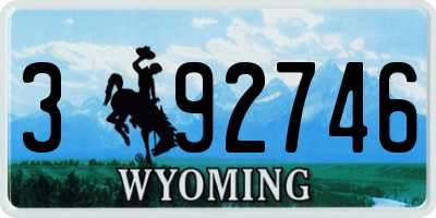 WY license plate 392746