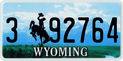 WY license plate 392764