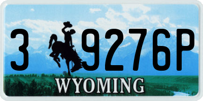 WY license plate 39276P