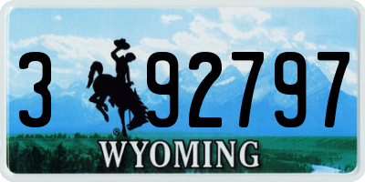 WY license plate 392797