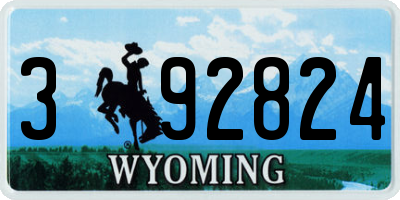 WY license plate 392824