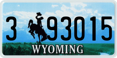 WY license plate 393015