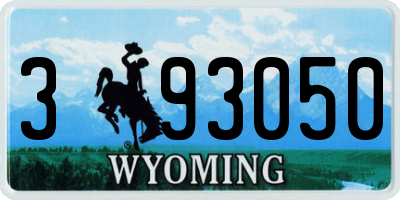 WY license plate 393050
