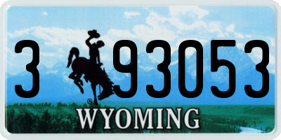 WY license plate 393053